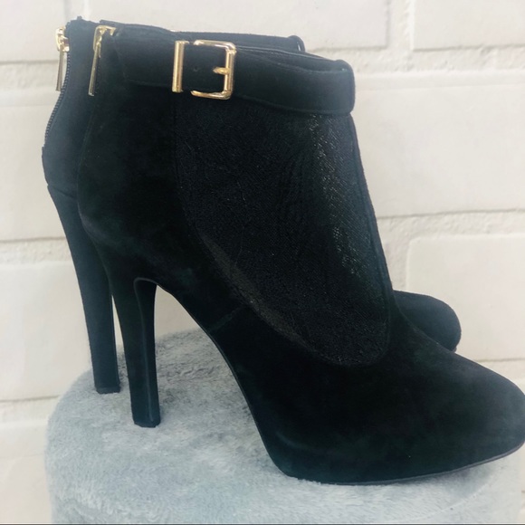 Jessica Simpson black lace insert boots - Picture 6 of 8